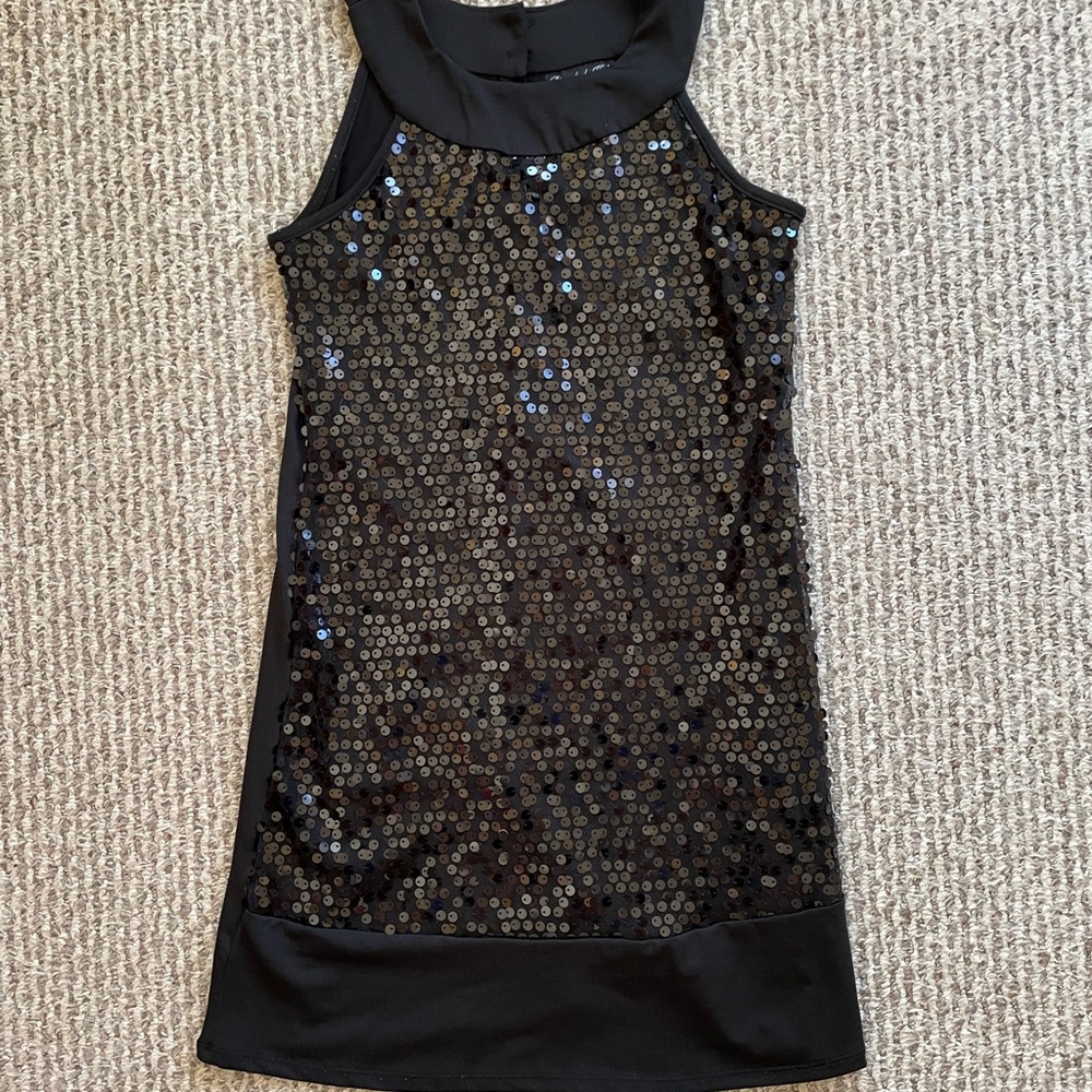 Black Sequin Sleeveless Dress
